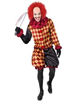 Disfraz Payaso de Terror para Hombre – Chaqueta, Gorguera y Pantalones