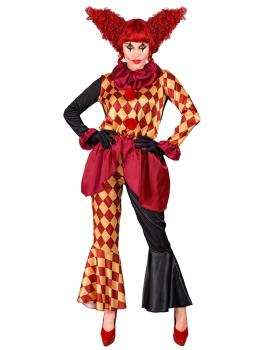 Disfraz Payaso de Terror para Mujer – Chaqueta, Gorguera y Pantalones
