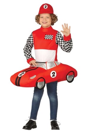 Disfraz Piloto de Carreras con Coche para Niño