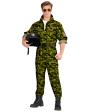 Disfraz Piloto de Combate Top GUn Camuflaje adulto