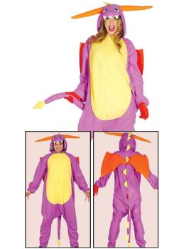 Disfraz Dragón  Morado Talla única adulto unisex