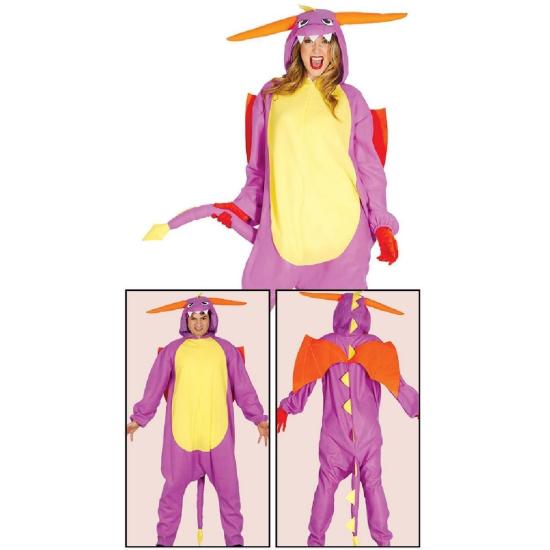 Disfraz Dragón  Morado Talla única adulto unisex