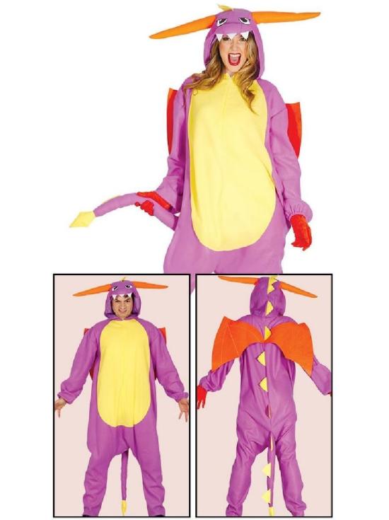 Disfraz Dragón  Morado Talla única adulto unisex