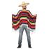 Disfraz poncho Mexicano Multicolor para adultos