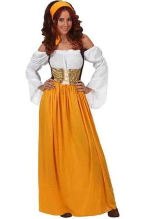 Disfraz Posadera Medieval Amarillo chica