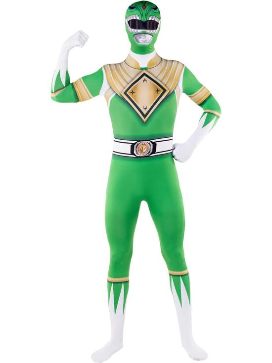 Disfraz Power Ranger verde segunda piel