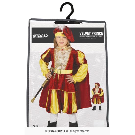 Disfraz Príncipe Cuento Burdeos para niños