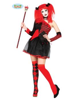 Disfraz Reina Arlequin adulta .