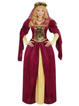 Disfraz Reina Medieval Red Lujo mujer