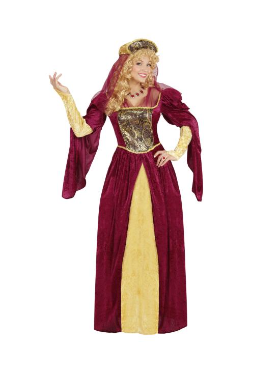 Disfraz Reina Medieval Red Lujo mujer