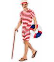 Disfraz Retro Traje de Baño Hombre Años 20 y 30 Rojo