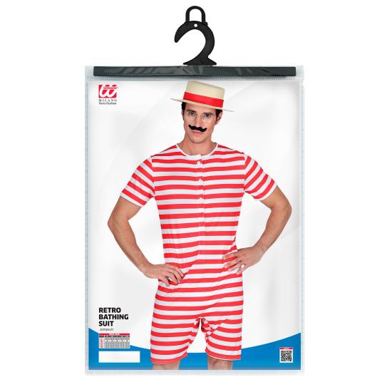 Disfraz Retro Traje de Baño Hombre Años 20 y 30 Rojo