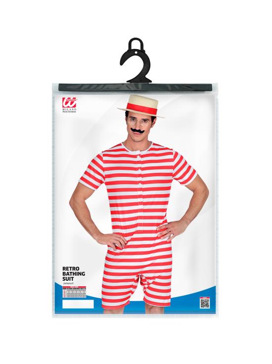 Disfraz Retro Traje de Baño Hombre Años 20 y 30 Rojo