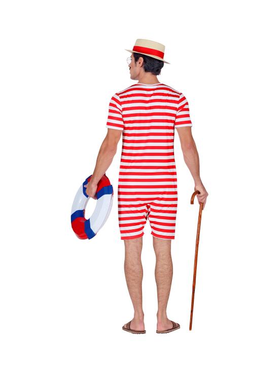 Disfraz Retro Traje de Baño Hombre Años 20 y 30 Rojo