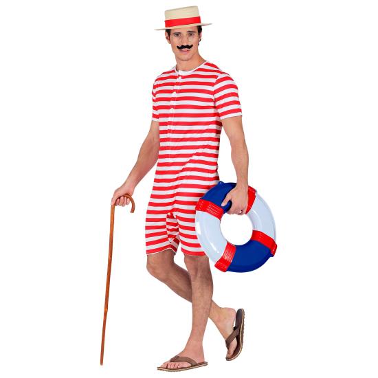 Disfraz Retro Traje de Baño Hombre Años 20 y 30 Rojo