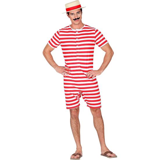 Disfraz Retro Traje de Baño Hombre Años 20 y 30 Rojo