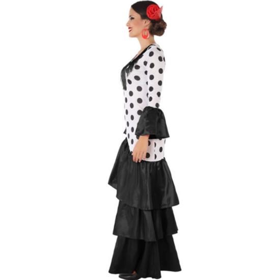 Disfraz Sevillana Negro y Blanco adulta
