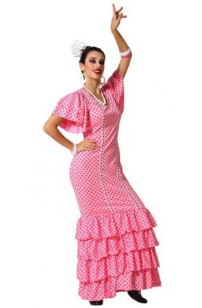 Disfraz Sevillana Rosa para Mujer