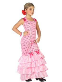 Disfraz Sevillana Rosa para Niña