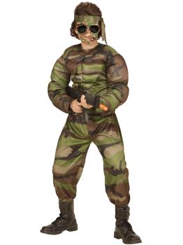 Disfraz Soldado Rambo Musculoso niño