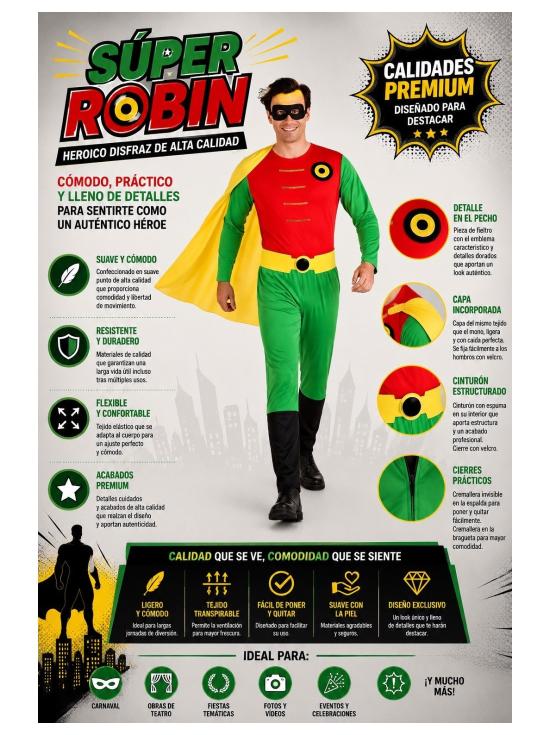 Disfraz Super Robin Batman para adulto