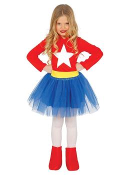 Disfraz Superheroína Americana niña