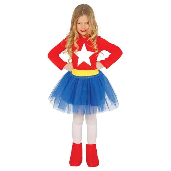 Disfraz Superheroína Americana niña