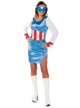 Disfraz Superheroína América adulta