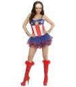 Disfraz Superheroína Capitán América super Sexy