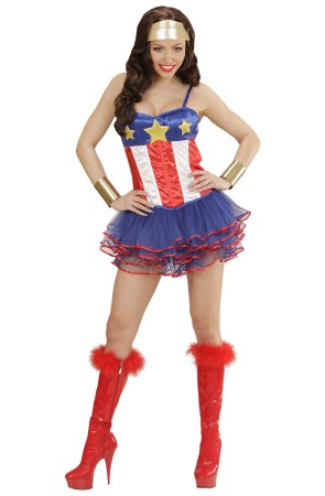 Disfraz Superheroína Capitán América super Sexy