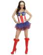 Disfraz Superheroína Capitán América super Sexy