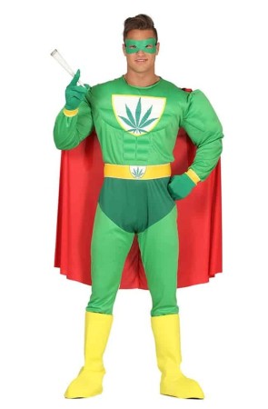 Disfraz Superhéroe Capitán Marihuana adulto