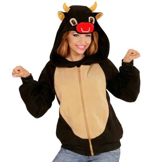 Disfraz Toro, Sudadera con Capucha, Negro,