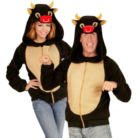 Disfraz Toro, Sudadera con Capucha, Negro,