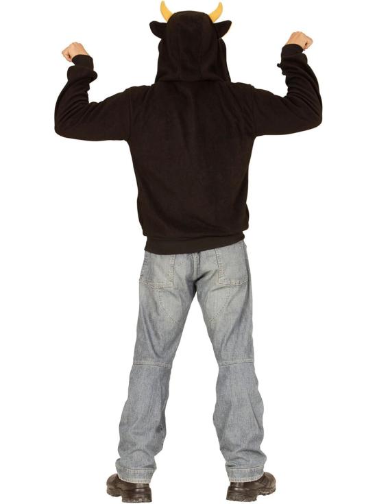 Disfraz Toro, Sudadera con Capucha, Negro,