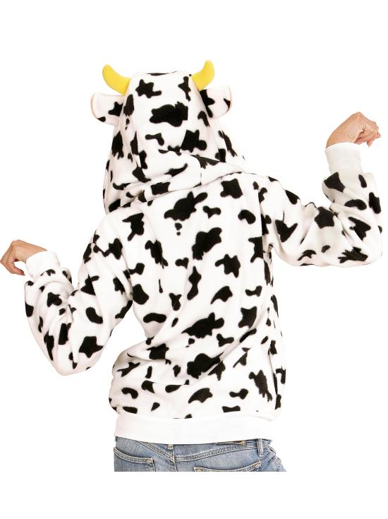 Disfraz Vaca, Sudadera con Capucha Unisex