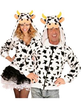 Disfraz Vaca, Sudadera con Capucha Unisex