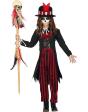 Disfraz Vudú Infantil – Chaqueta, Corset, Pantalón a Rayas, Sombrero con Plumas y Camisa