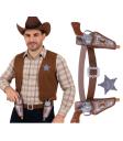 Dos cartucheras con pistola cowboy 20 cms