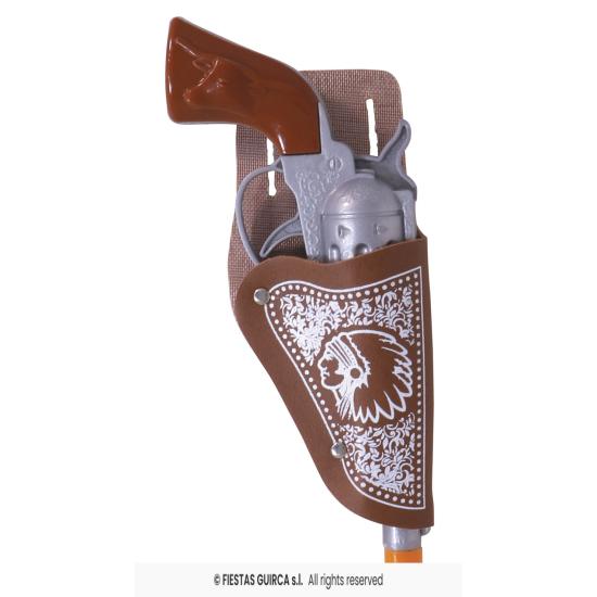 Dos cartucheras con pistola cowboy 20 cms