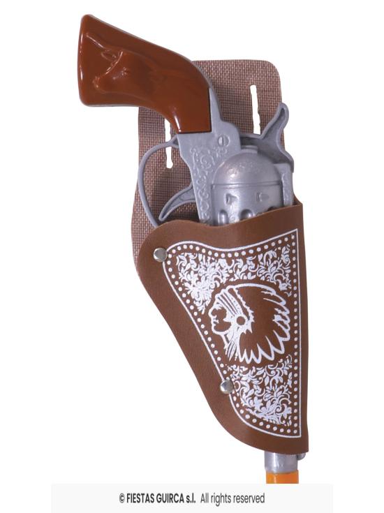 Dos cartucheras con pistola cowboy 20 cms