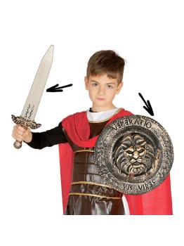 Escudo 31 cm con espada 48  cms disfraz  Gladiator