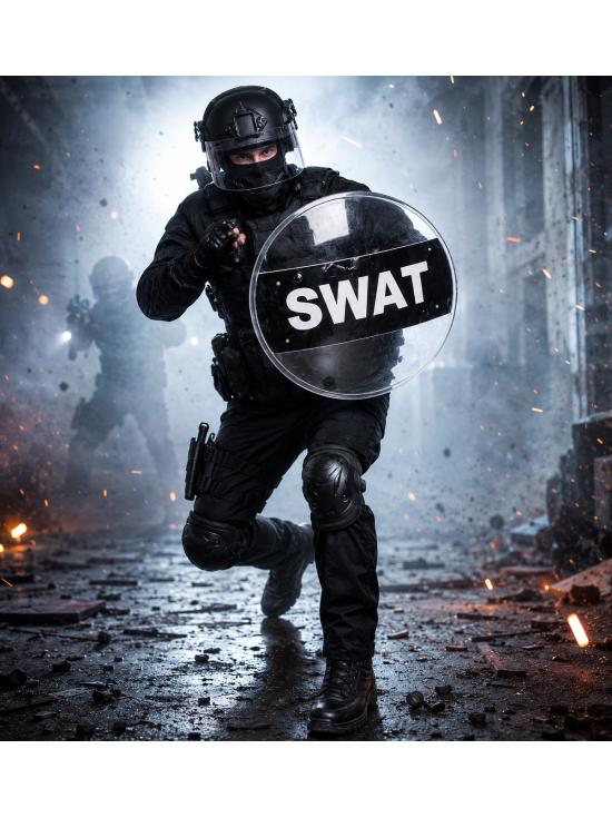 Escudo SWAT de 58 cm para disfraces de policía y fuerzas especiales