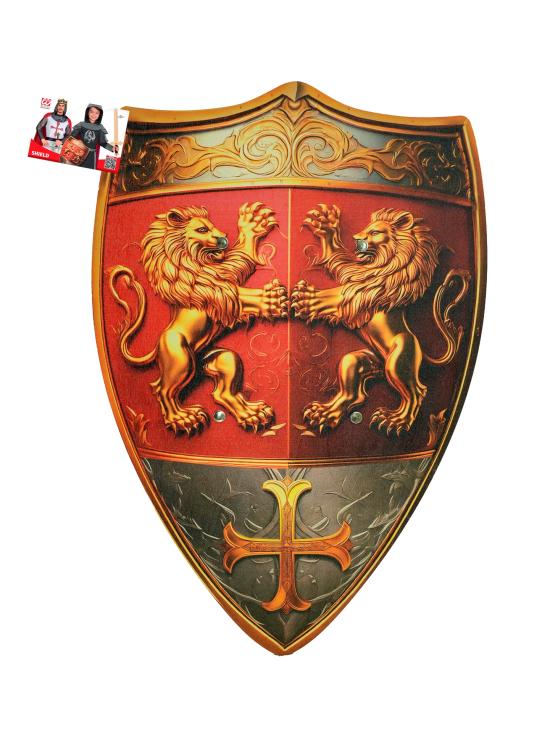 Escudo de Madera Corazón de León para Disfraces Medievales
