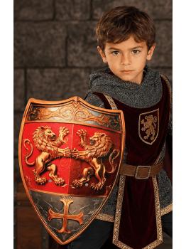 Escudo de Madera Corazón de León para Disfraces Medievales