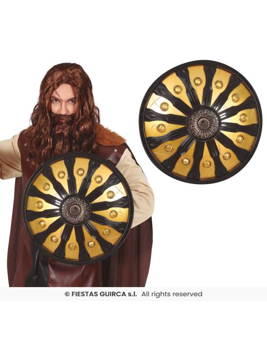 Escudo Espartano 45 cm - Accesorio de Guerreros Griegos y Vikingos para Disfraces