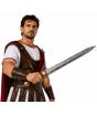 Espada Noble 60 cm para disfraces de guerrero, romano y caballero