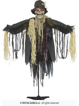 Espantapájaros Animado con Ojos Rojos para Halloween