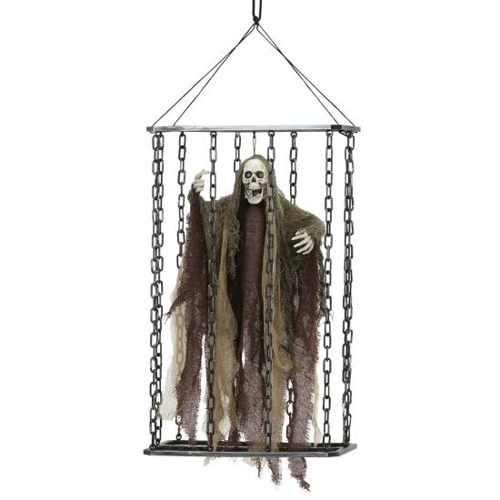 Esqueleto Animado Jaula Luces y Movimiento 52 cms Esqueleto Animado Jaula Luces y Movimiento 52 cms