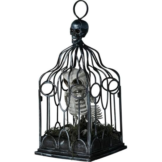 Esqueleto de Búho en Jaula con Luz, Sonido y Movimiento (33 cm)